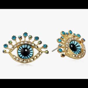 Betsy Johnson NWT Crystal Blue Post Earrings